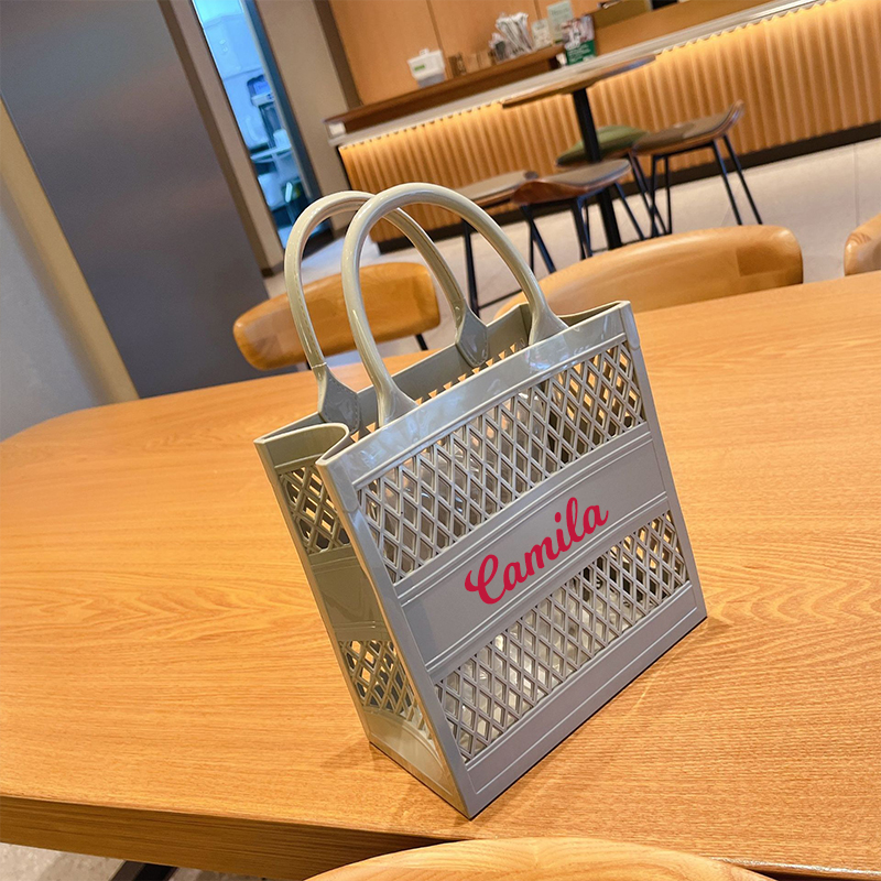 Personalized Name Color Jelly Beach Tote Bag | JNSBag52