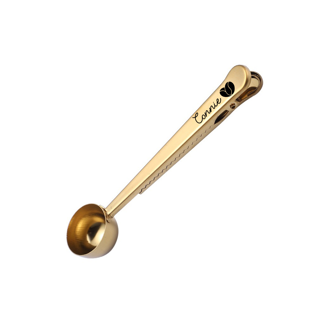Personalized Engraved 2 in 1 Coffee Scoop and Clip for Unique & Love |
