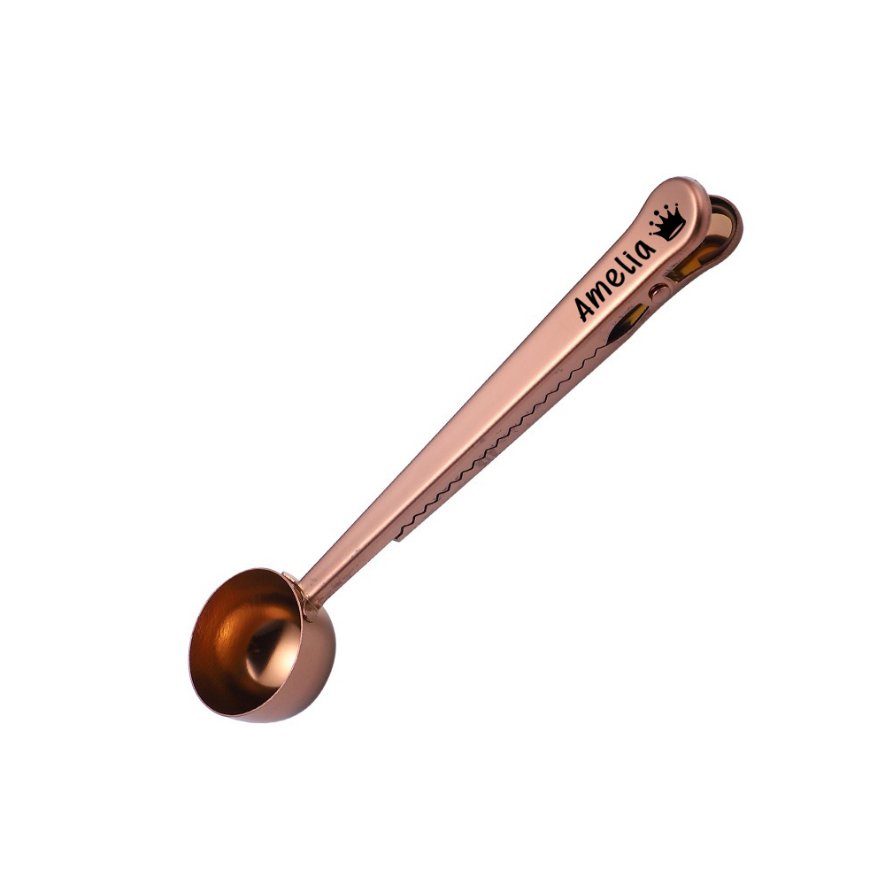 Personalized Engraved 2 in 1 Coffee Scoop and Clip for Unique & Love | JNSTool20
