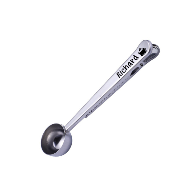 Personalized Engraved 2 in 1 Coffee Scoop and Clip for Unique & Love | JNSTool20