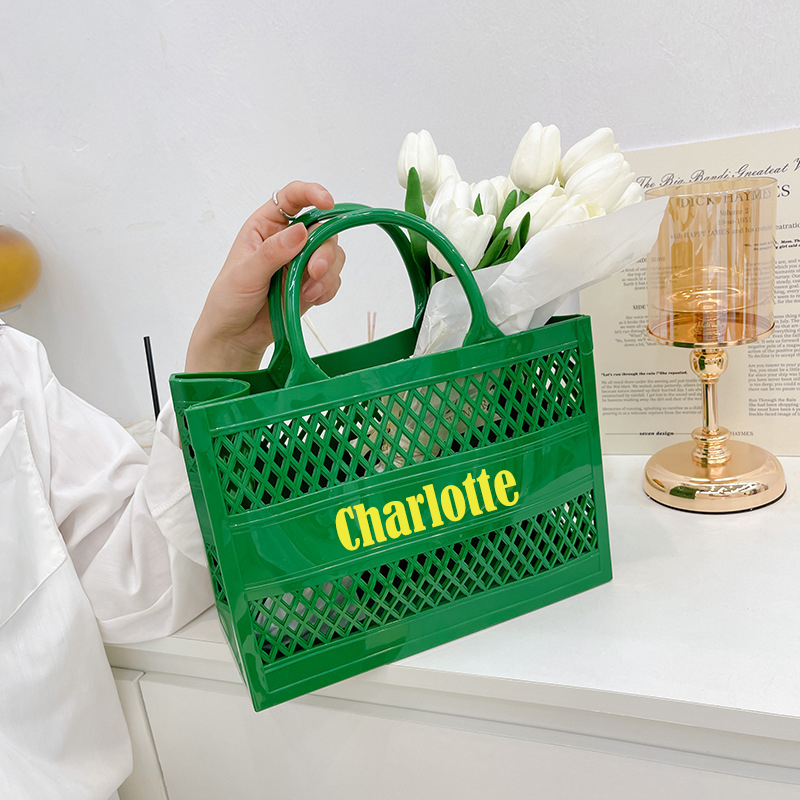 Personalized Name Color Jelly Beach Tote Bag | JNSBag52