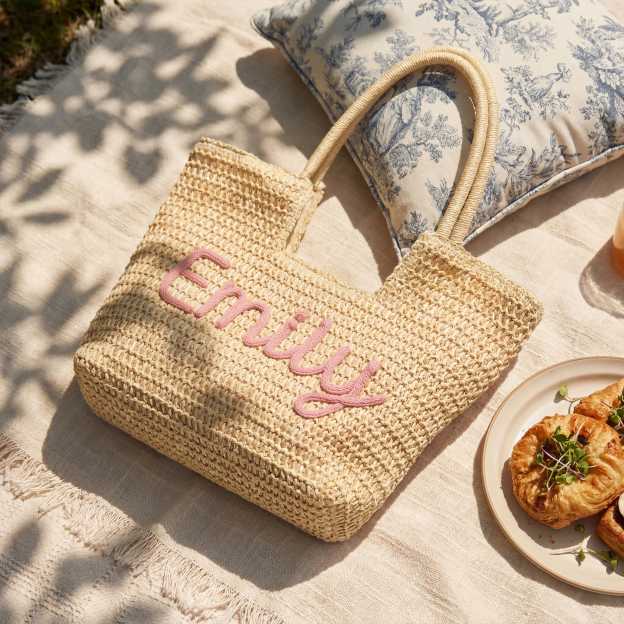 Personalized Hand Embroidered Beach Tote Bag for Unique & Love | JNSBag136