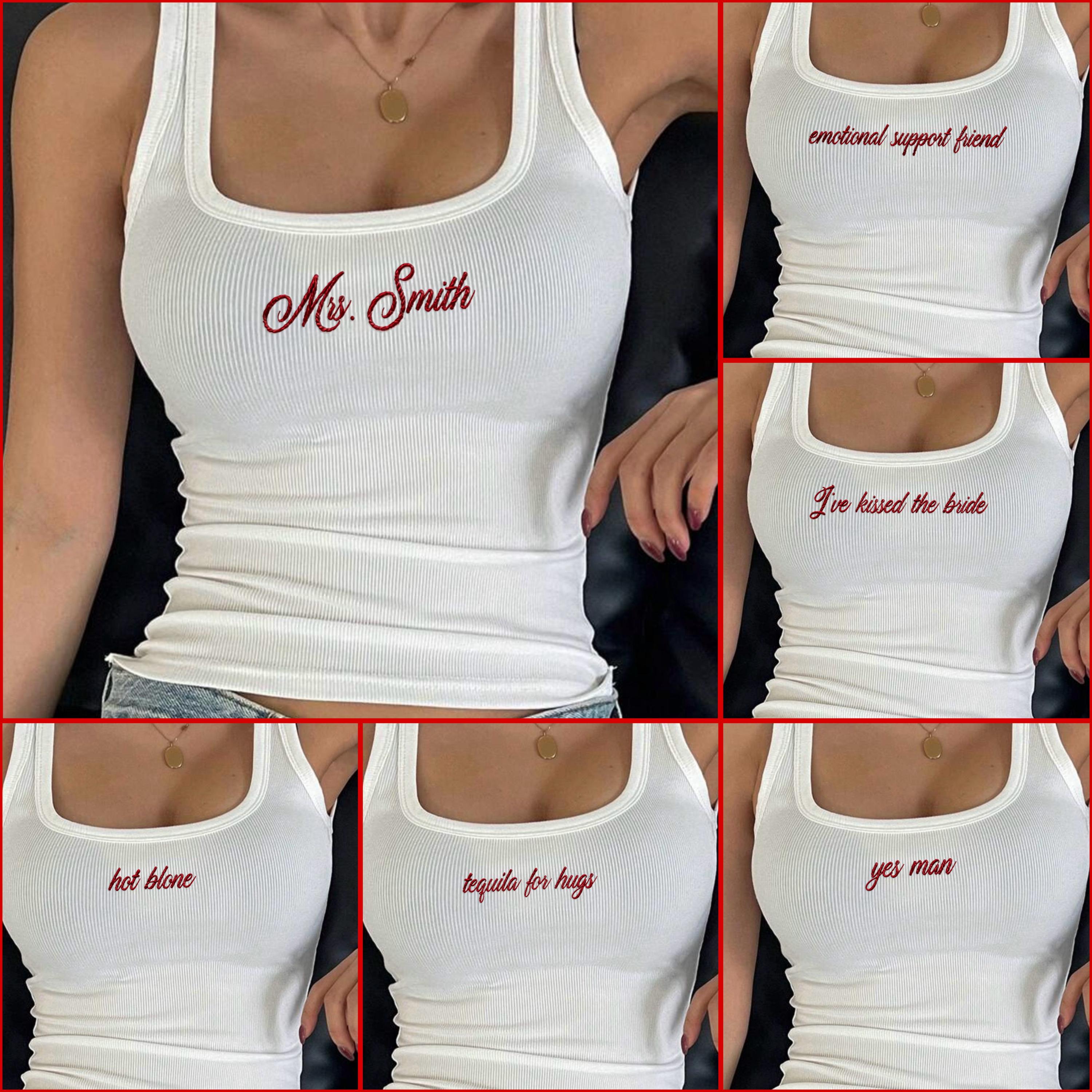 Personalized Embroidery Tanktop For Wedding Bachelorette Party | JNSCloth62