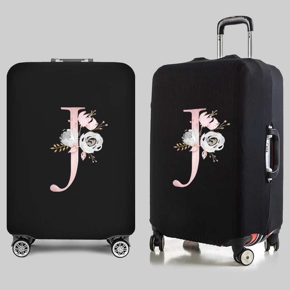 Personalized Travel Luggage Flower Letter Print Elastic Protective Covers for Unique & Love | JNSBag13