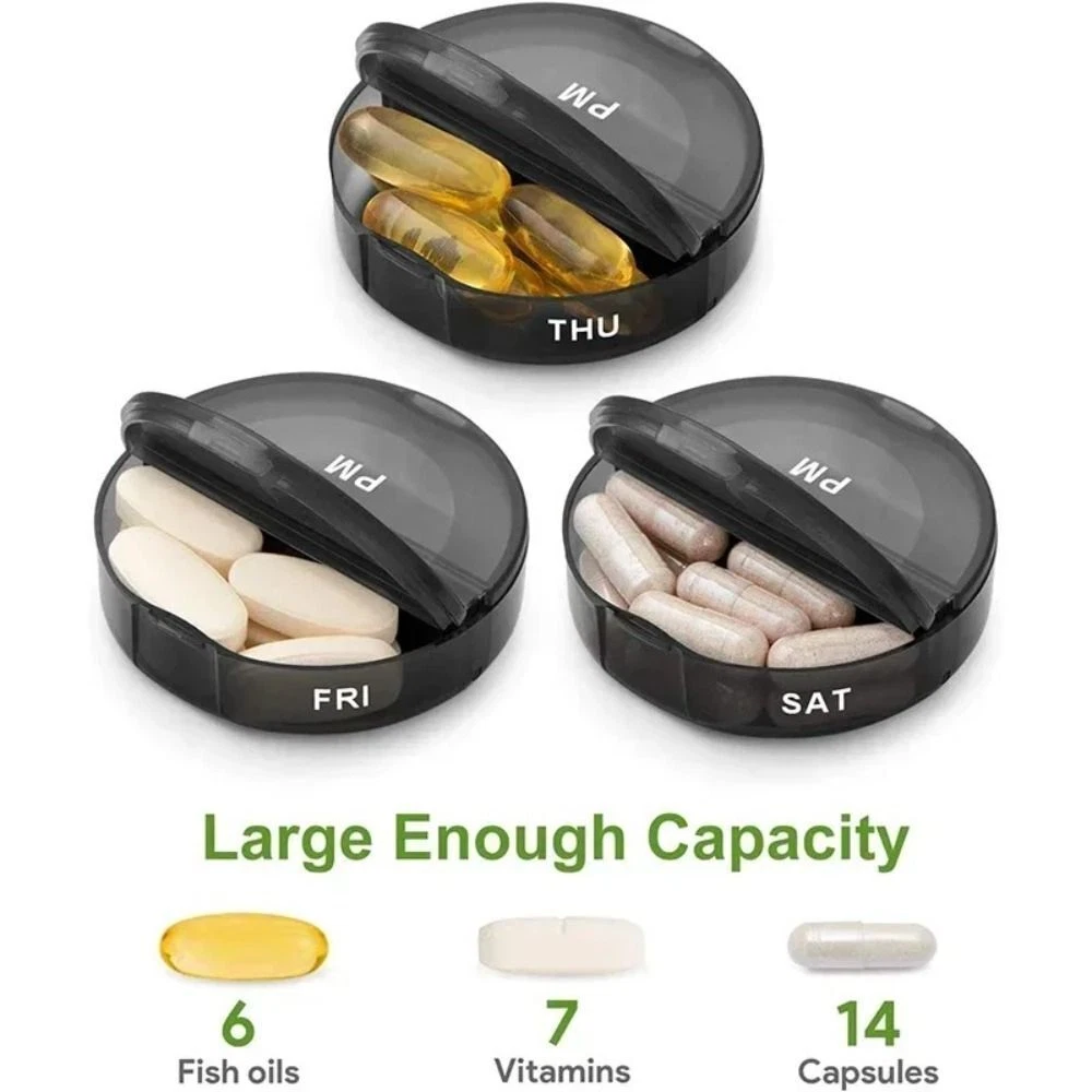 Personalized Monogram 7 Days AM/PM Portable Pill Boxes Organizer with Compartments | JNSDec164