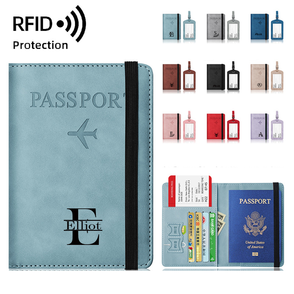 Personalized Monogram Leather Passport Cover with RFID Blocking | JNSCase01