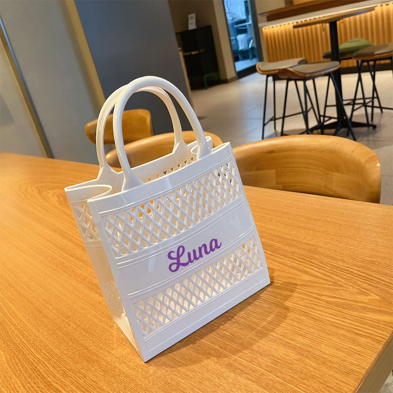 Personalized Name Color Jelly Beach Tote Bag | JNSBag52