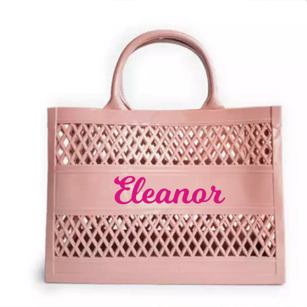 Personalized Name Color Jelly Beach Tote Bag | JNSBag52