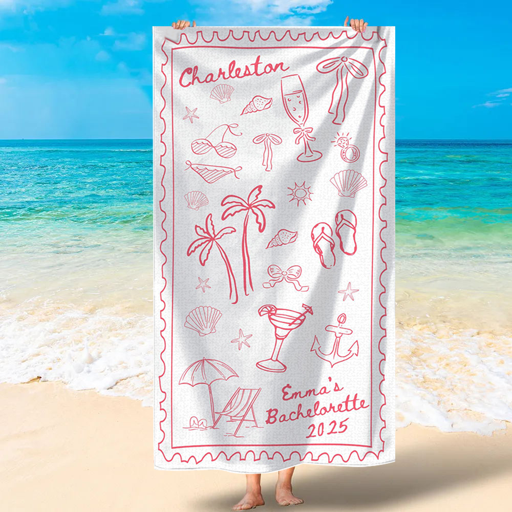 Personalized Bachelorette Beach Towel for Unique & Love | JNSTowel06