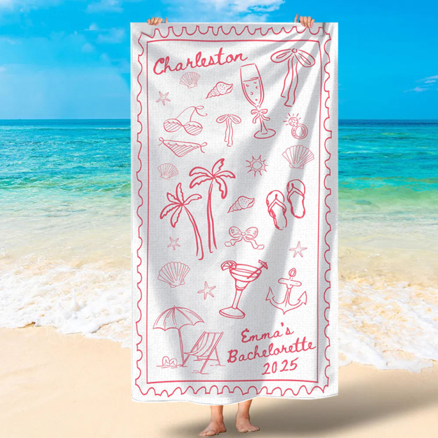 Personalized Bachelorette Beach Towel for Unique & Love | JNSTowel06