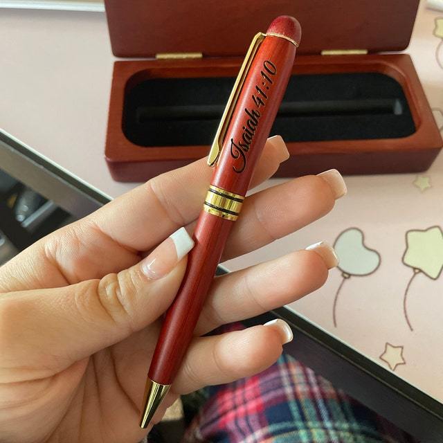 Personalized Monogram Wood Engraved Pen Set | JNSDec94