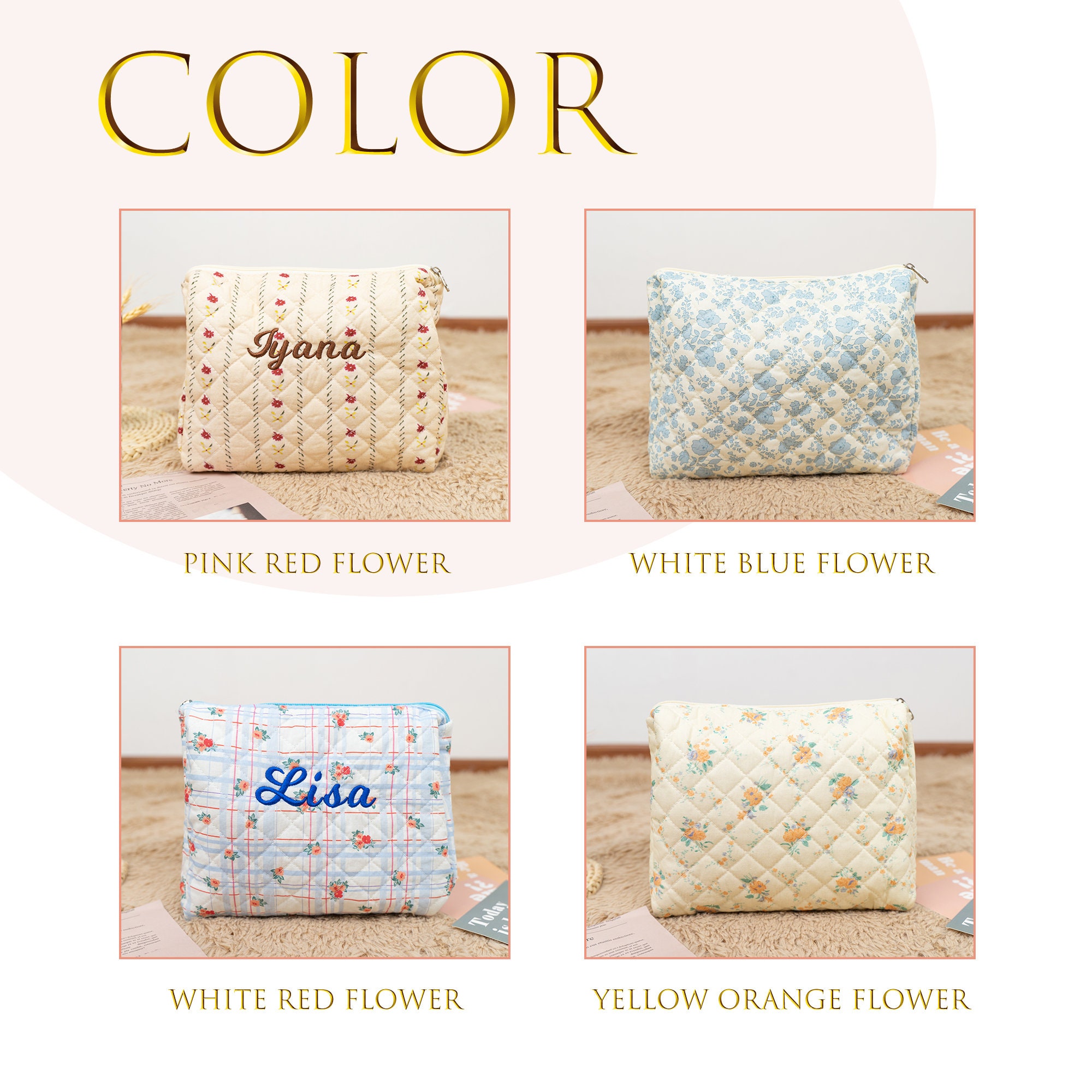 Personalized Monogram Makeup Bag | JNSBag49