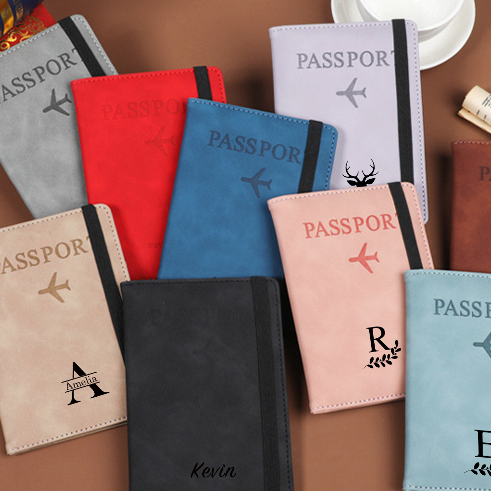 Personalized Monogram Leather Passport Cover with RFID Blocking | JNSCase01