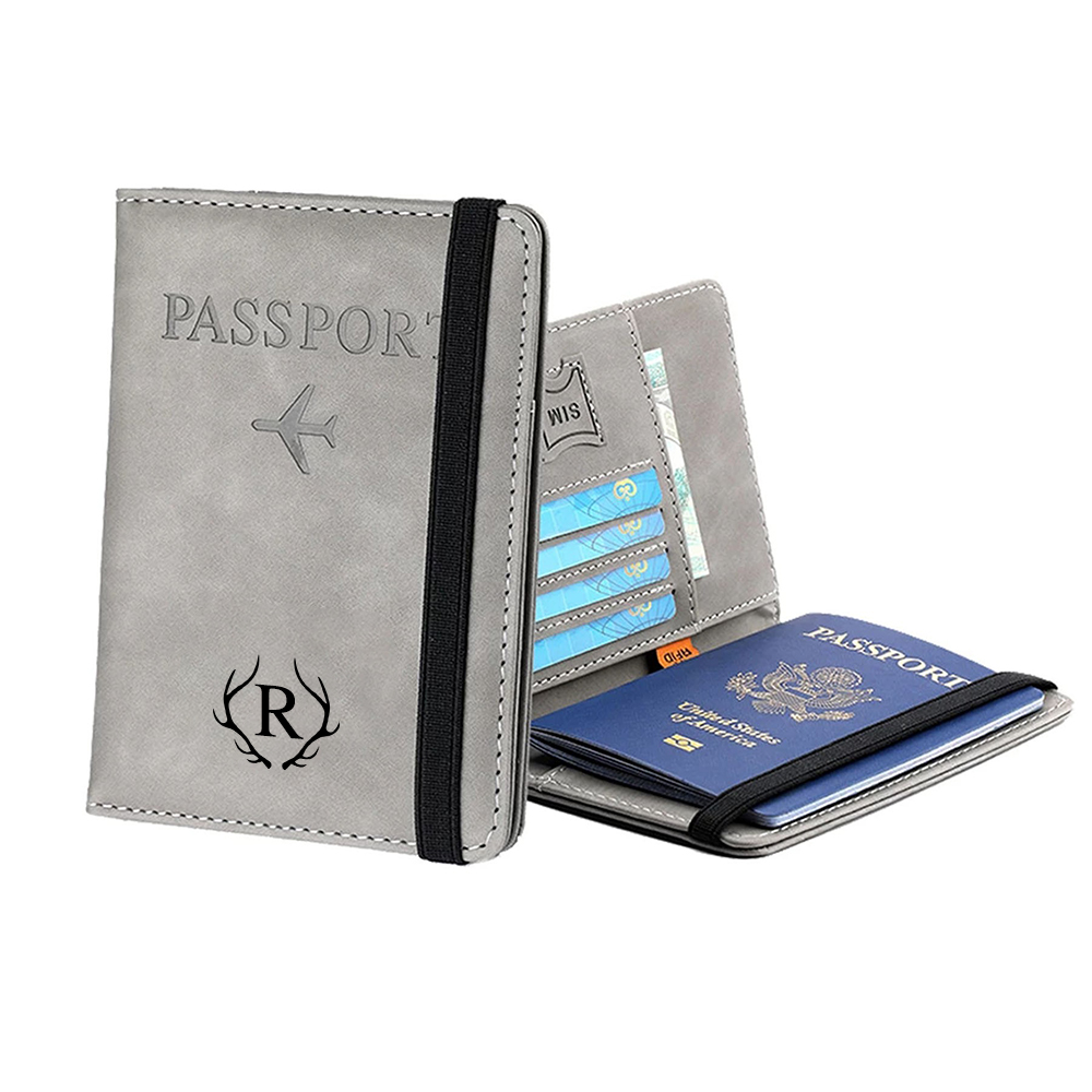 Personalized Monogram Leather Passport Cover with RFID Blocking | JNSCase01