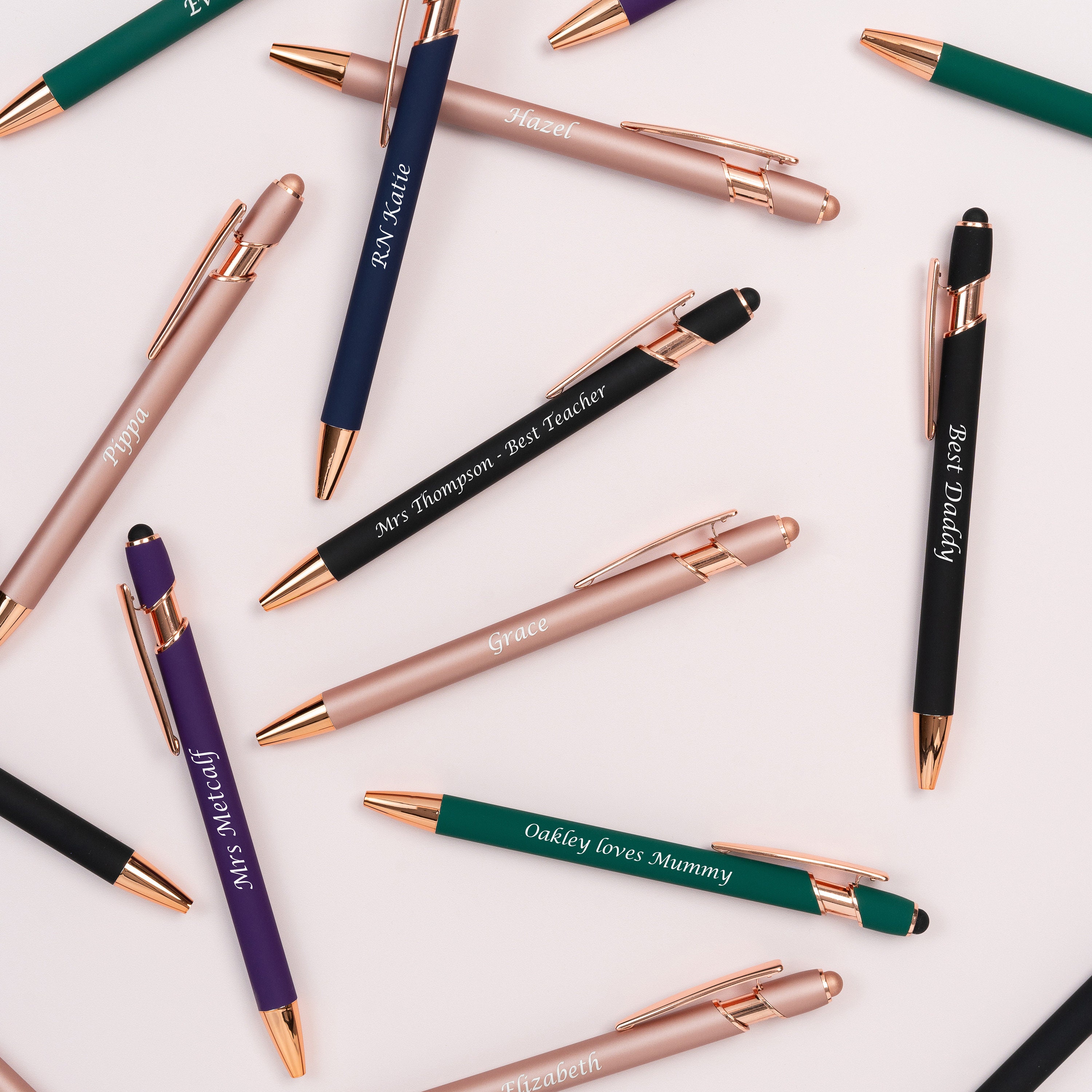 Personalized Luxurious Soft Touch Rose Gold Pen | JNSDec67