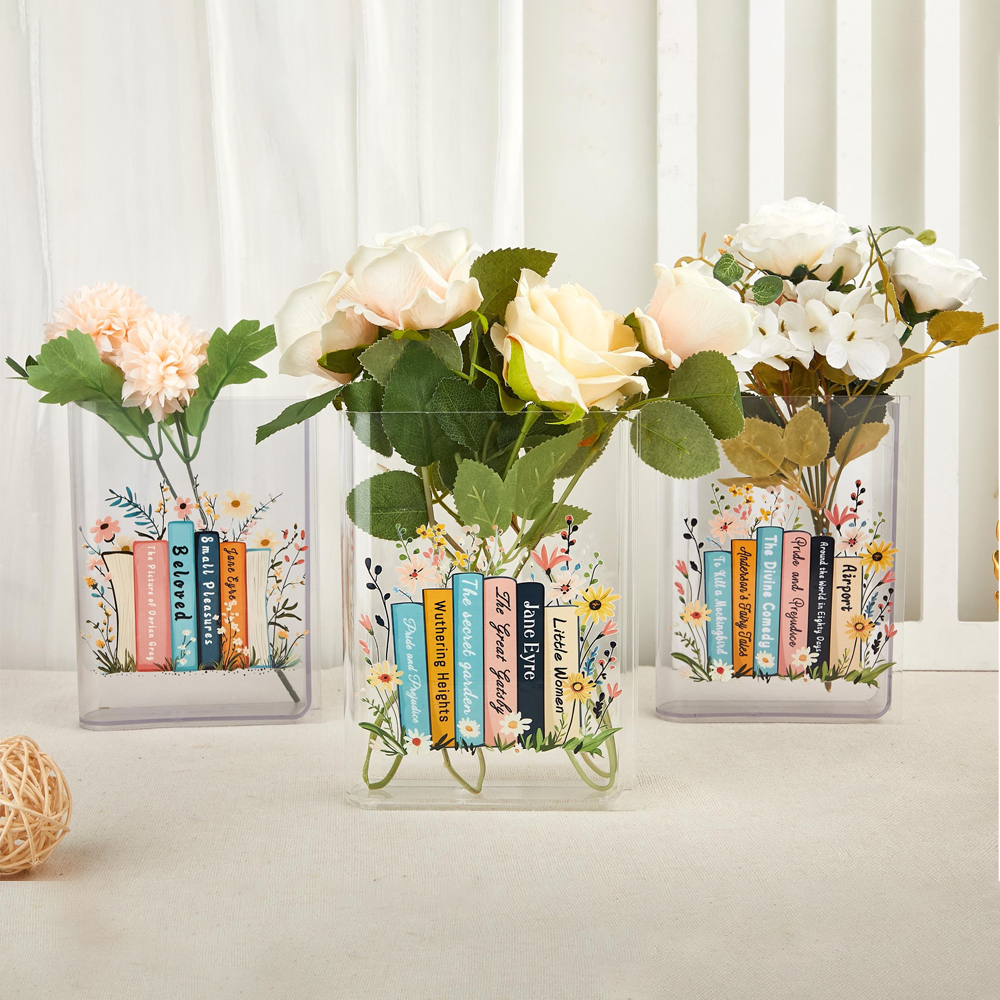 Personalized Flower Eco-Friendly Acrylic Book Vase for Unique & Love | JNSDec171