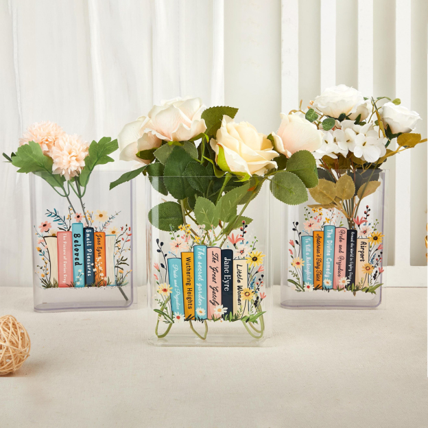 Personalized Flower Eco-Friendly Acrylic Book Vase for Unique & Love | JNSDec171