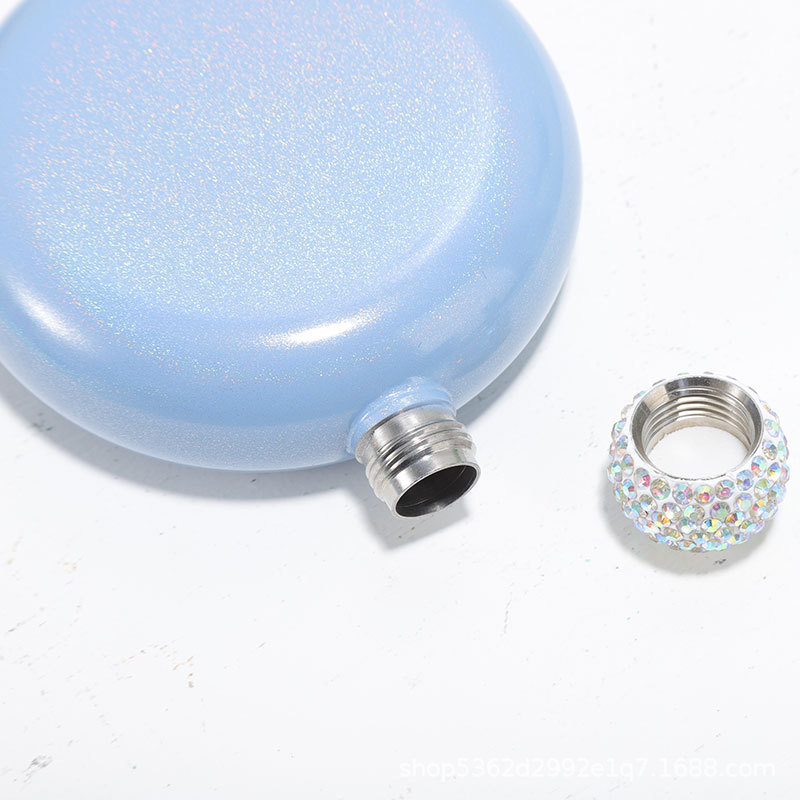 Personalized Round Flasks with Rhinestone Lid for Unique and Love | JNSDec61
