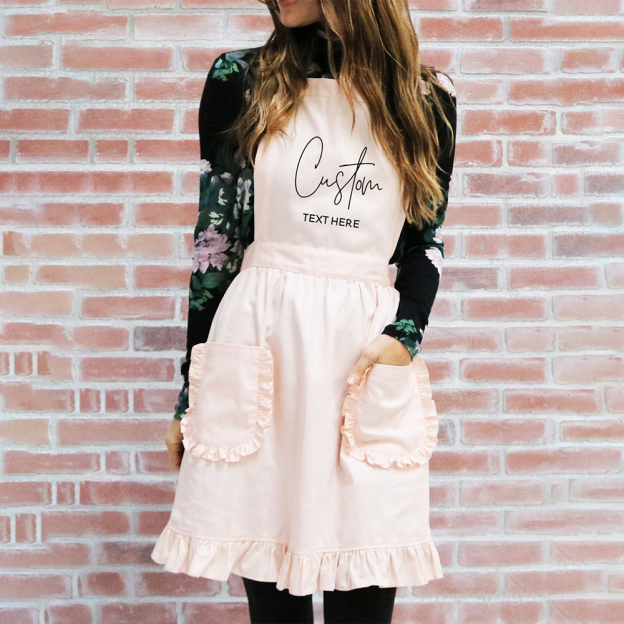Personalized Name Apron with Ruffled Pockets for Unique & Love | JNSCloth45