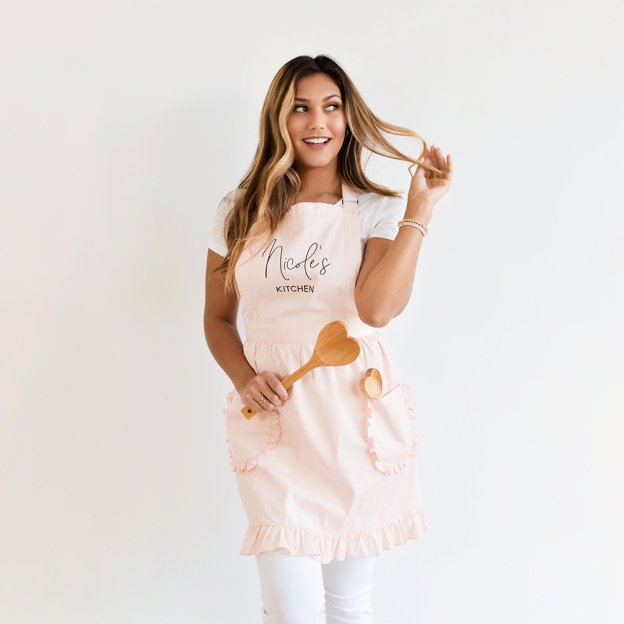 Personalized Name Apron with Ruffled Pockets for Unique & Love | JNSCloth45
