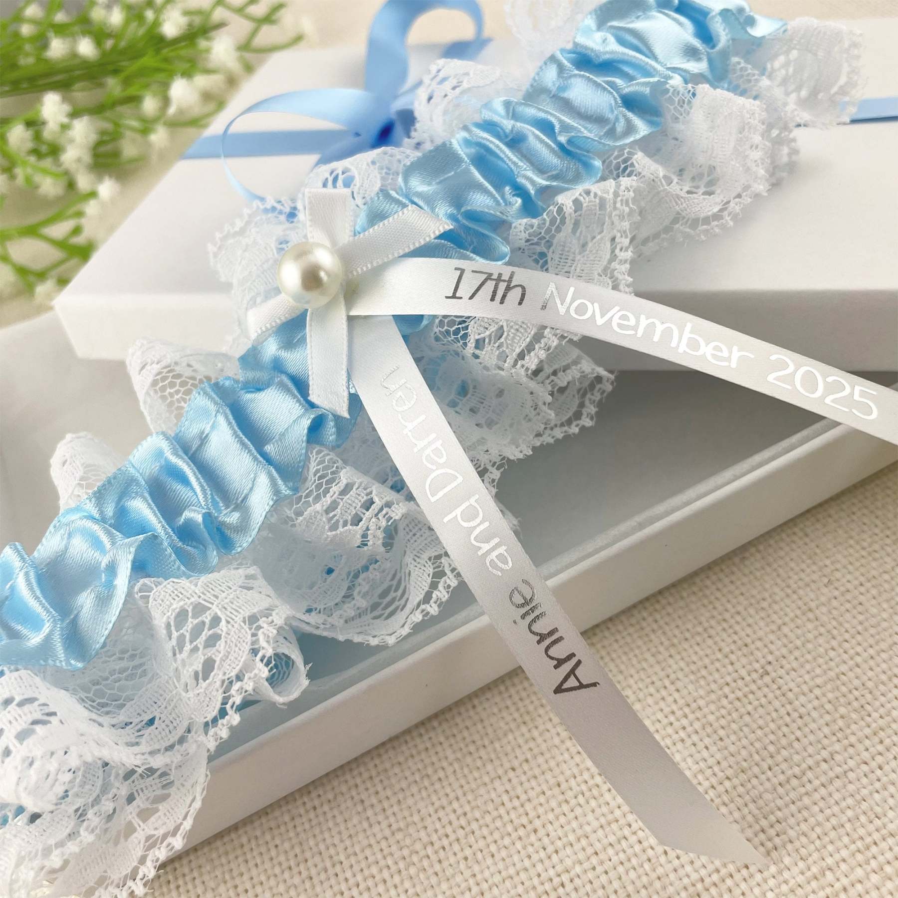 Personalized Sash Lace Garter with Name & Date for Unique & Love | JNSCloth14