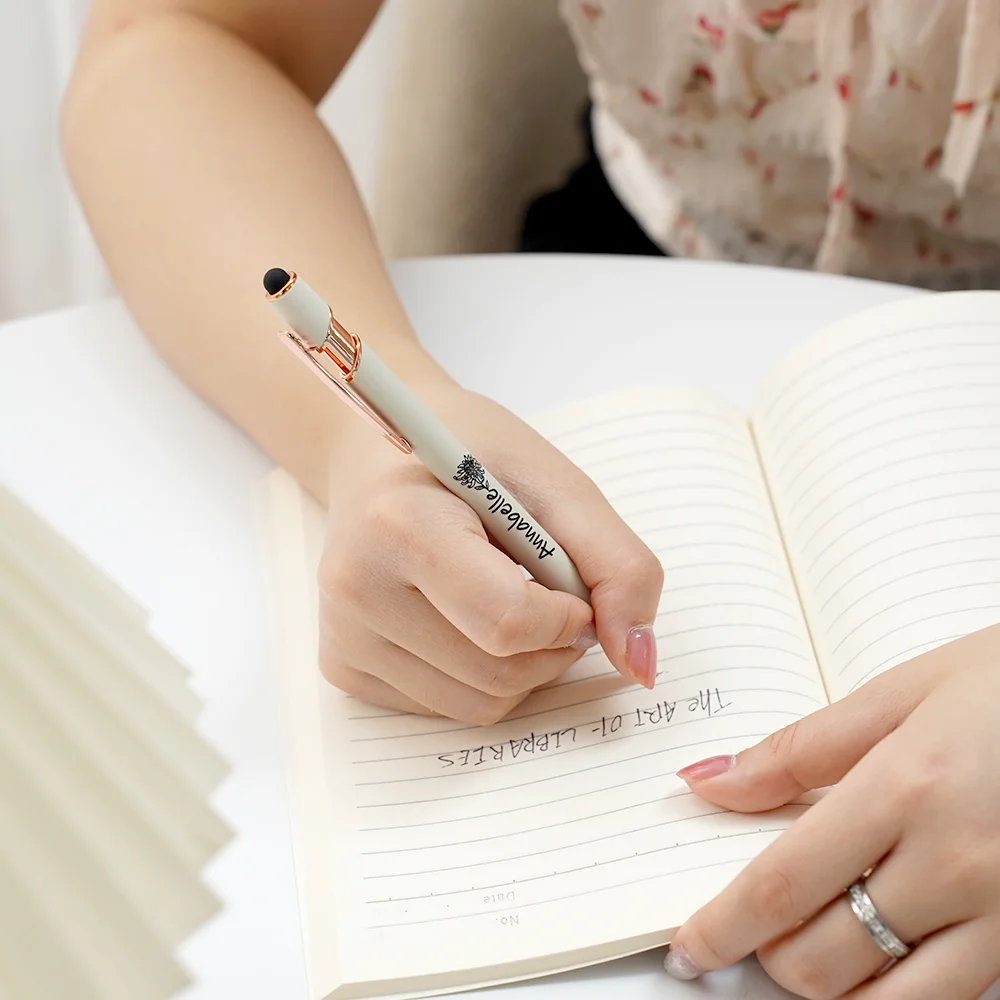 Personalized Morandi Color Birth Flower Retractable Ballpoint Pen for Unique & Love | JNSTool18