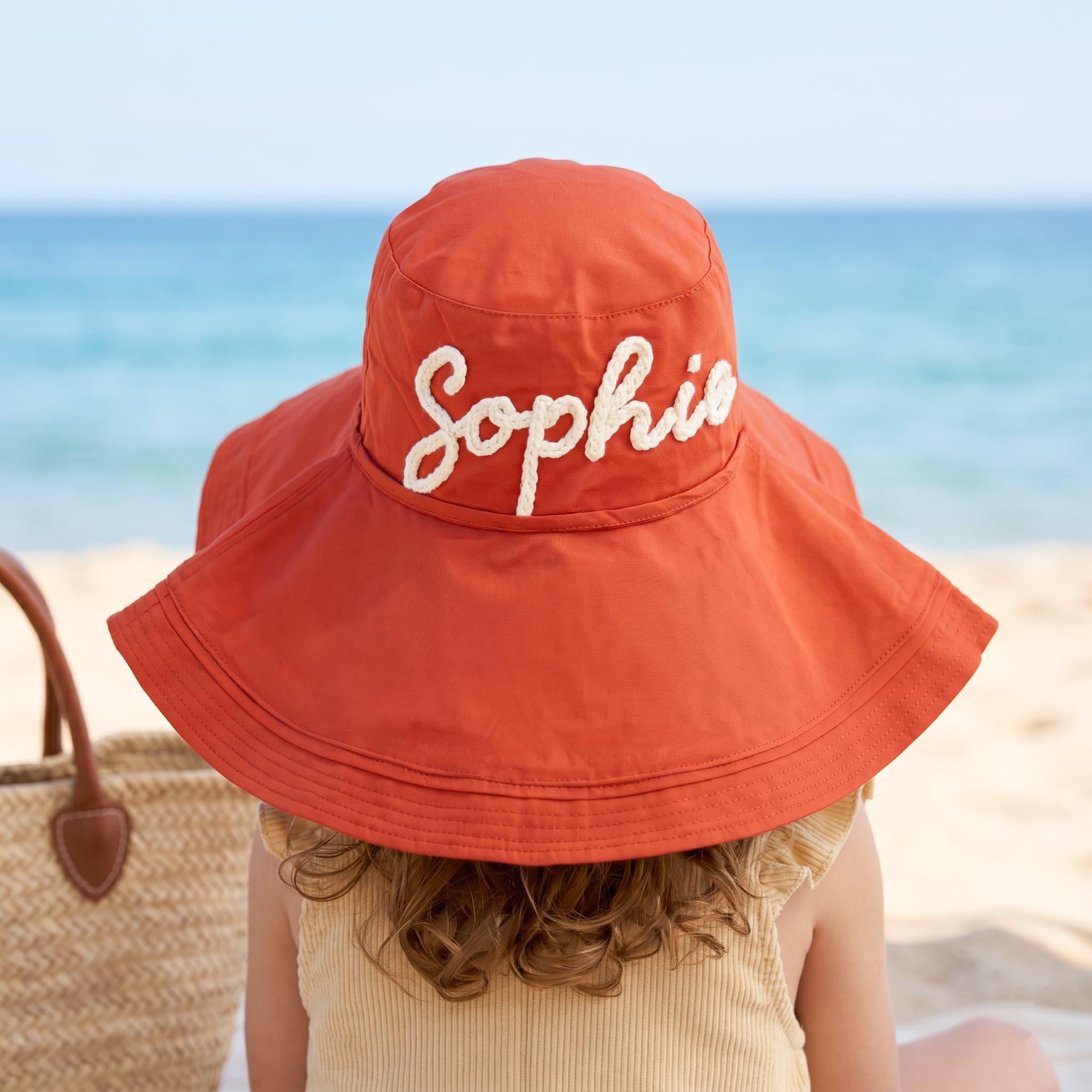 Personalized Name Hand Embroidered Wide Brim Sun Hat for Unique & Love | JNSHat17