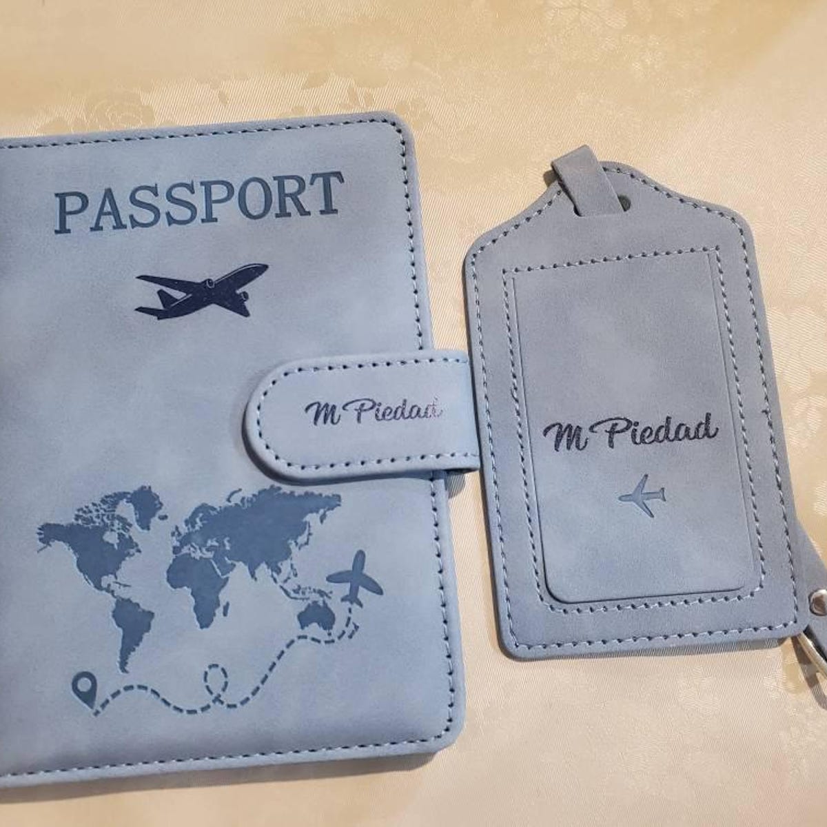Personalized Monogram Leather Magnetic Passport Cover with RFID Blocking | JNSCase14