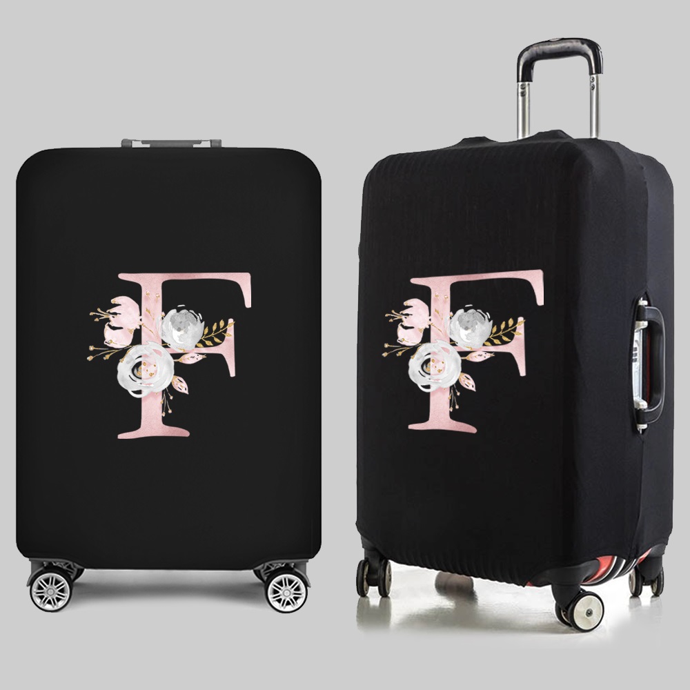 Personalized Travel Luggage Flower Letter Print Elastic Protective Covers for Unique & Love | JNSBag13