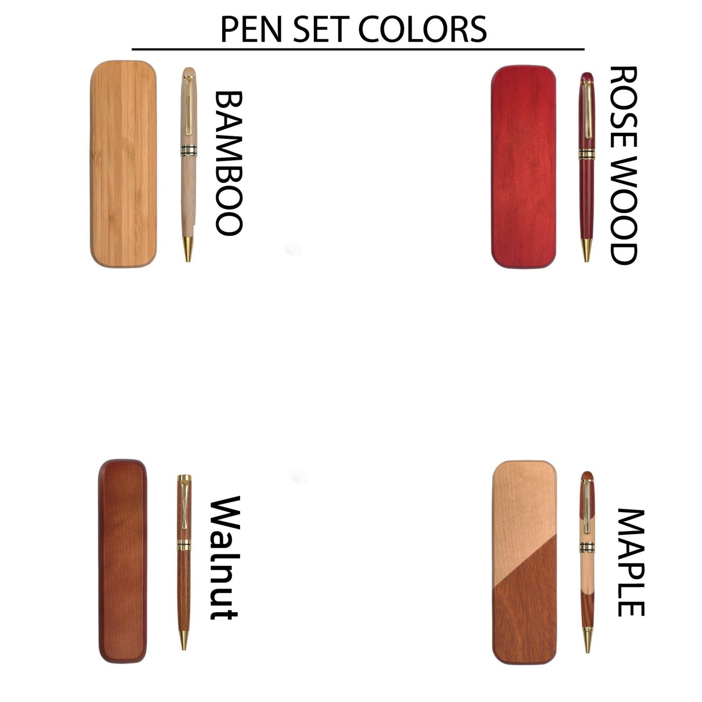 Personalized Monogram Wood Engraved Pen Set | JNSDec94