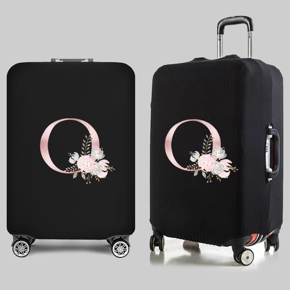 Personalized Travel Luggage Flower Letter Print Elastic Protective Covers for Unique & Love | JNSBag13