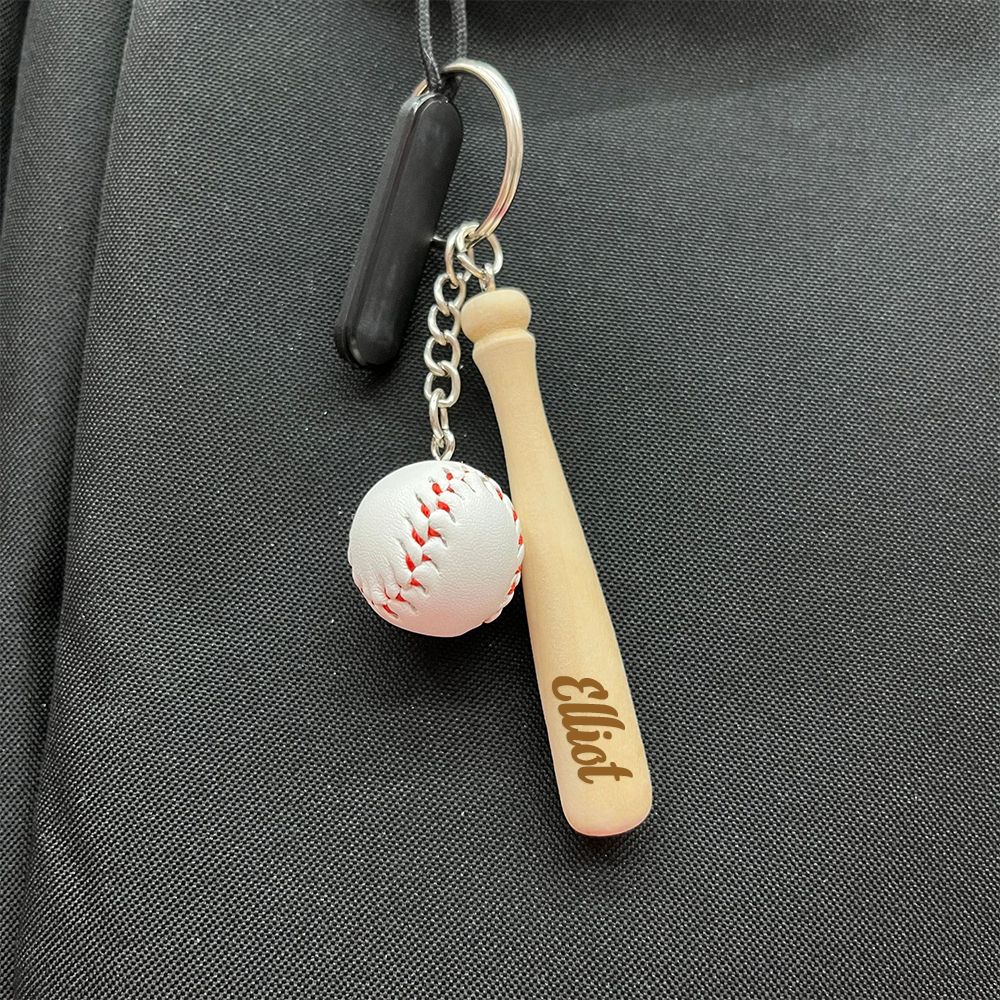 Personalized Name Engraving Baseball Keychains for Unique & Love | JNSDec136