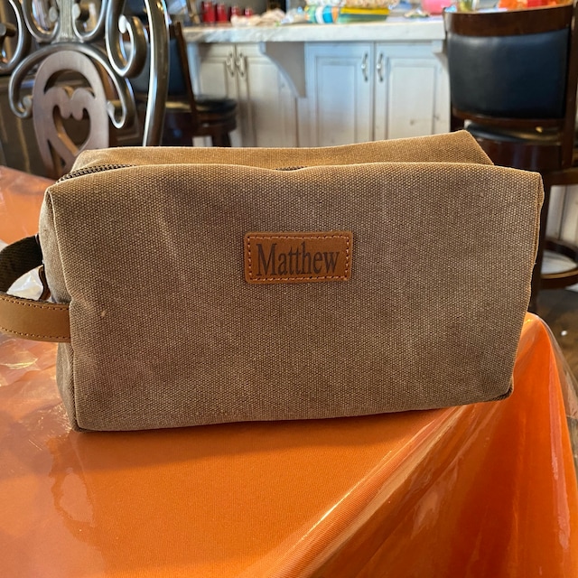 Personalized Leather Monogram Engraved Toiletry Bag for Unique & Love | JNSBag20