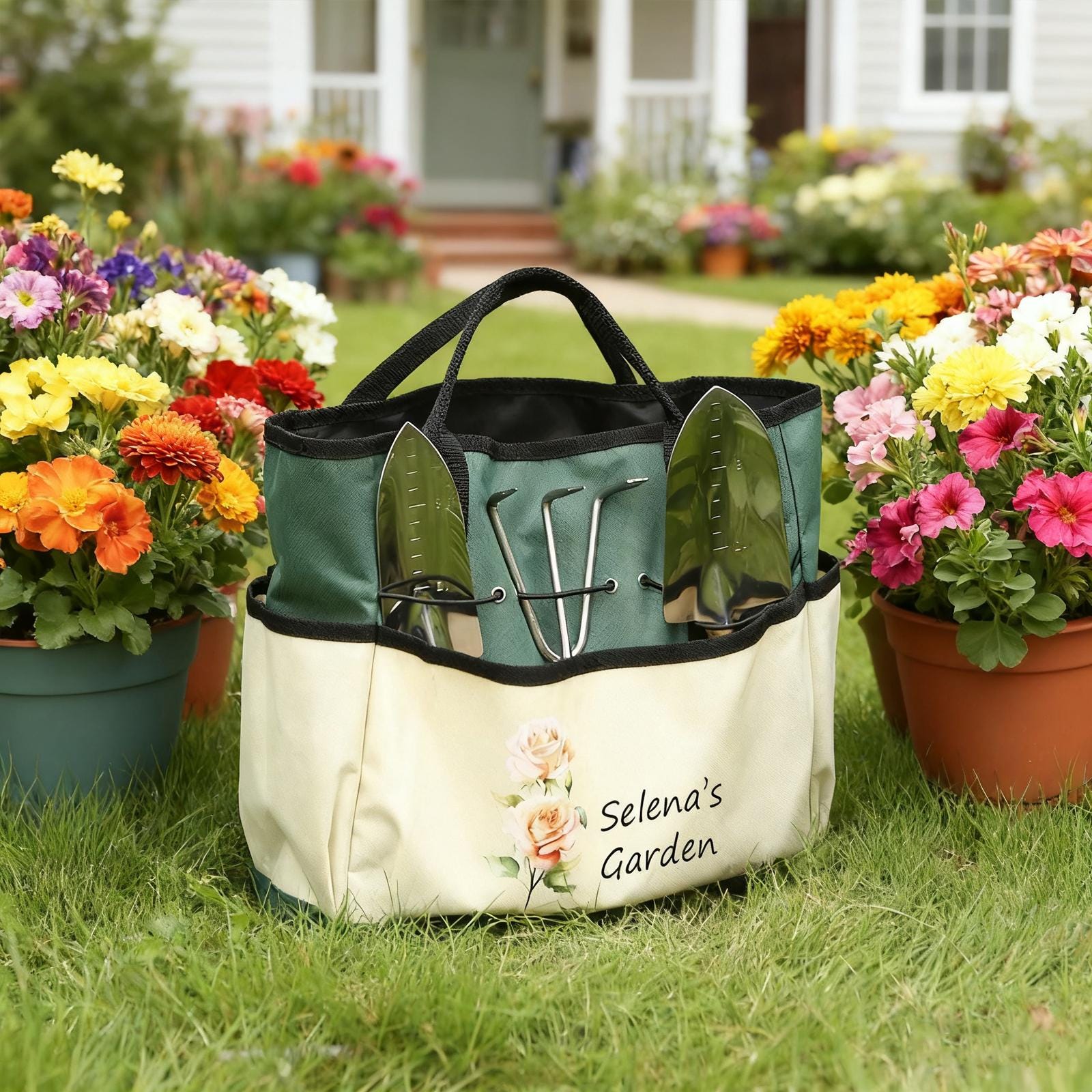 Personalized Name Birth Month Flower Gardening Bag for Unique & Love | JNSBag121