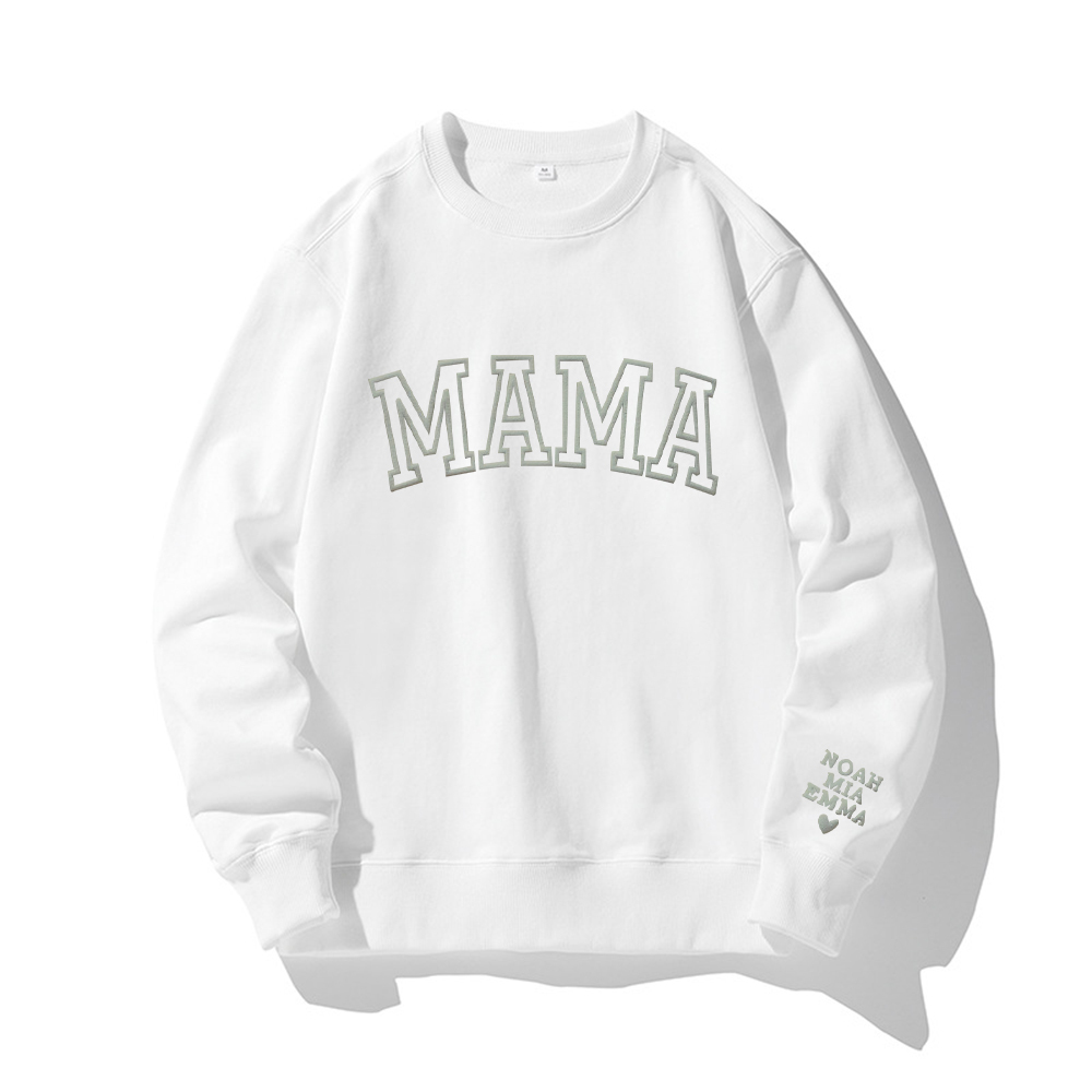 Personalized Mama Sweatshirt with Kid Names on Sleeve for Unique & Love | JNSCloth19