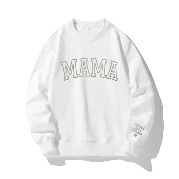 Personalized Mama Sweatshirt with Kid Names on Sleeve for Unique & Love | JNSCloth19
