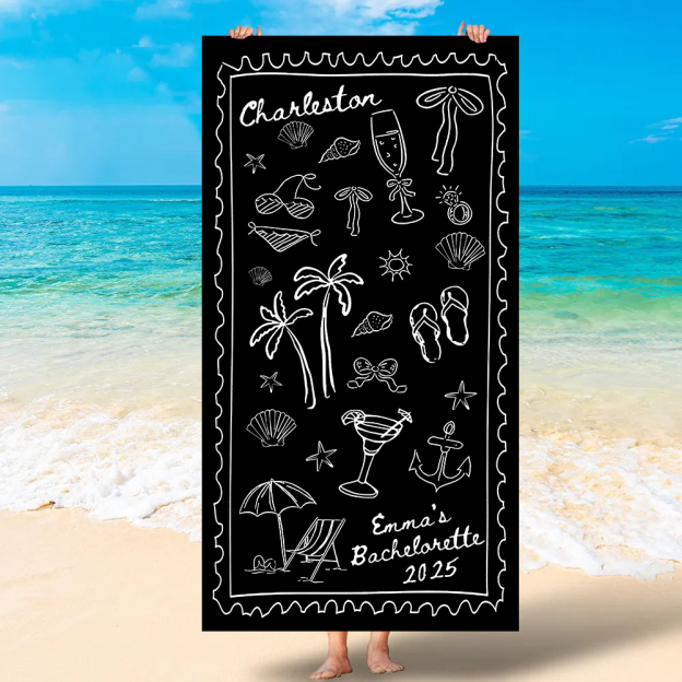 Personalized Bachelorette Beach Towel for Unique & Love | JNSTowel06