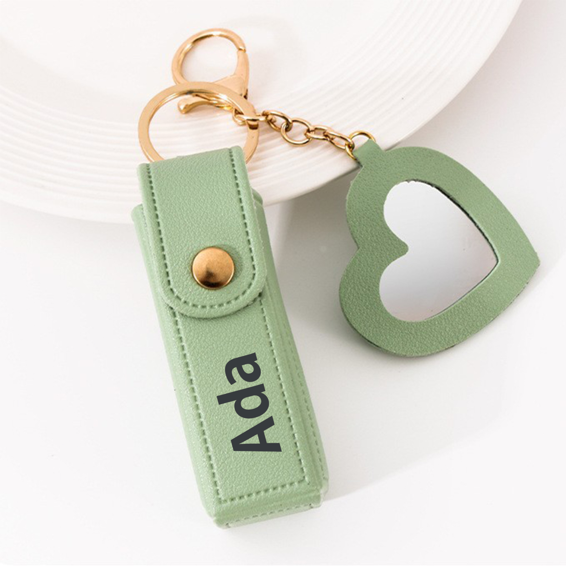 Personalized Lipstick Bag Keychain with Mirror for Unique & Love | JNSBag101