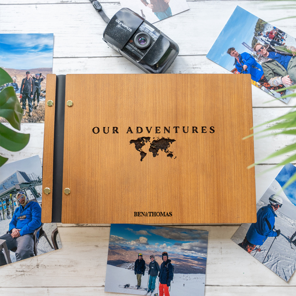 Personalized Wooden Travel Scrapbook Book for Unique & Love | JNSDec160