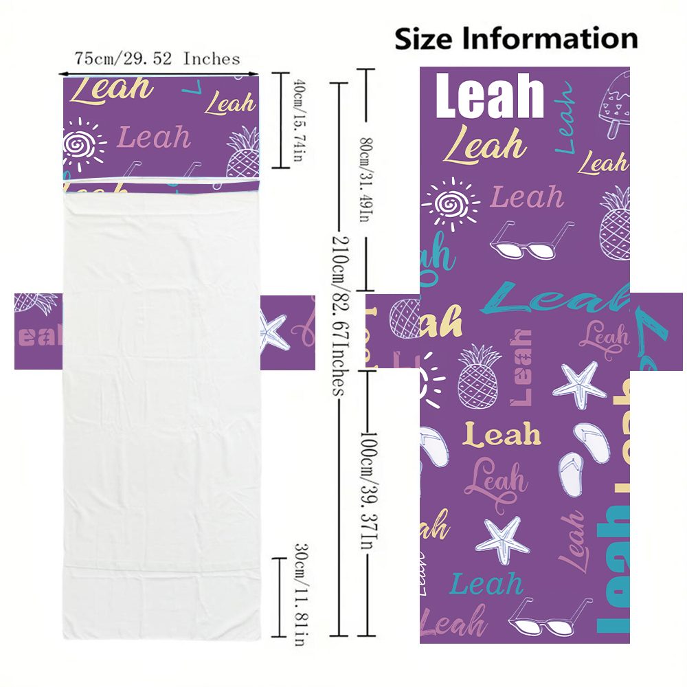 Personalized Name Beach Chair Cover Towel with Side Pockets for Unique & Love | JNSTowel10