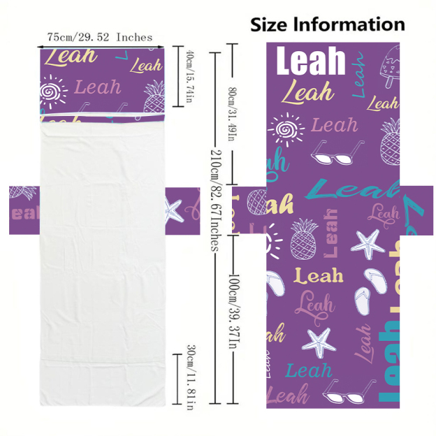 Personalized Name Beach Chair Cover Towel with Side Pockets for Unique & Love | JNSTowel10