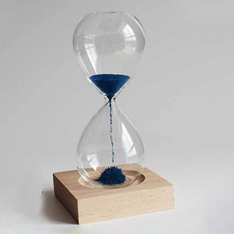 Personalized Engraved Magnetic Hourglass with Wooden Base | JNSDec165