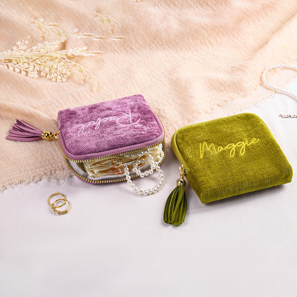 Personalized Embroidered Travel Jewelry Organizer Case for Unique & Love | JNSBag117