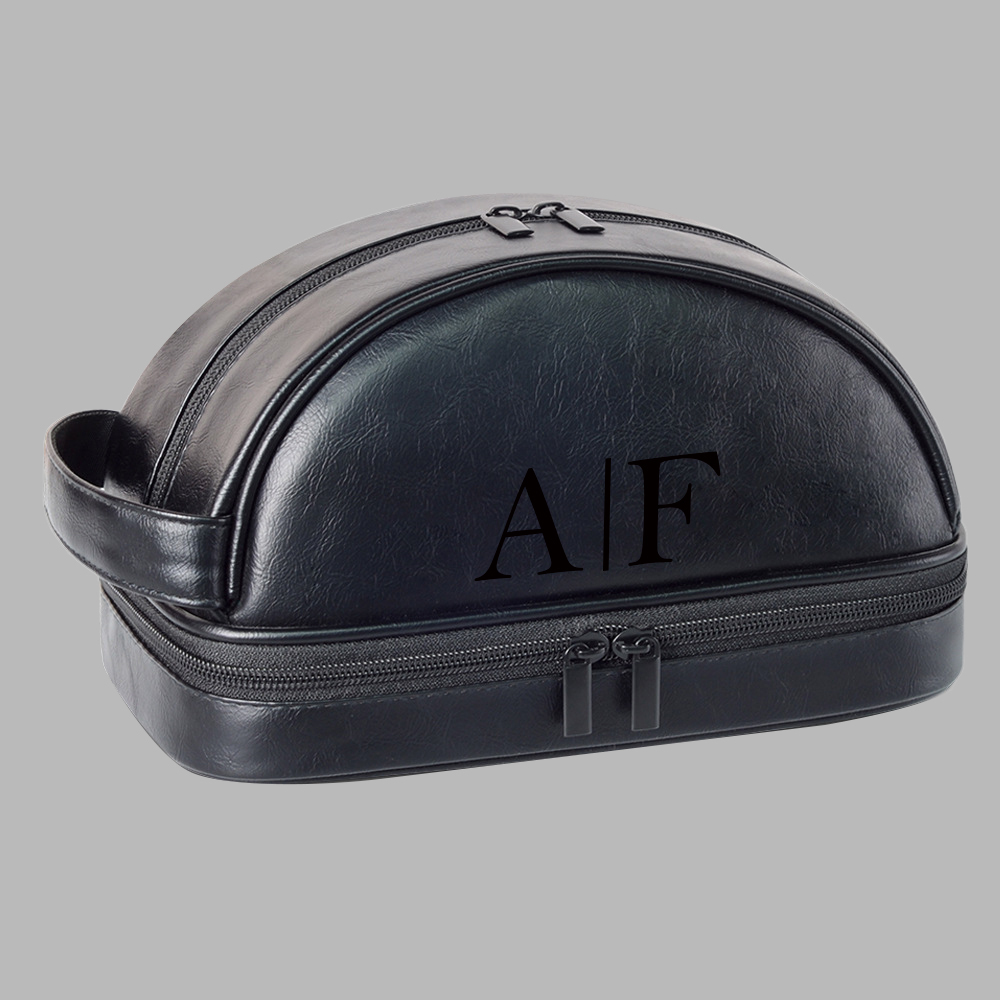 Personalized Leather Monogram Engraved Wash Bag for Unique & Love | JNSBag35