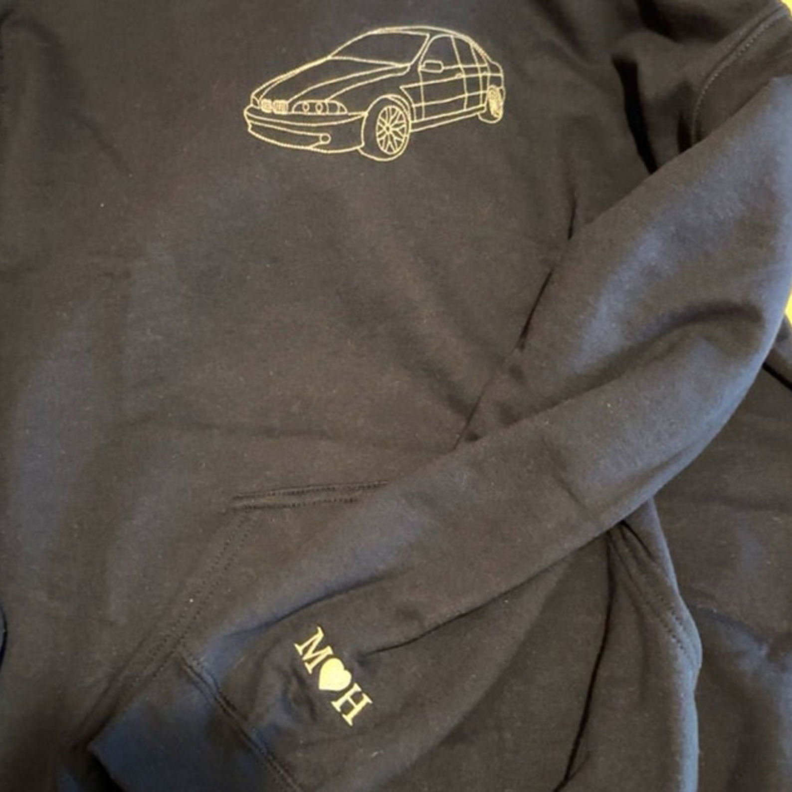 Personalized Embroidered Car Outline Sweatshirt From Your Photo | JNSCloth27