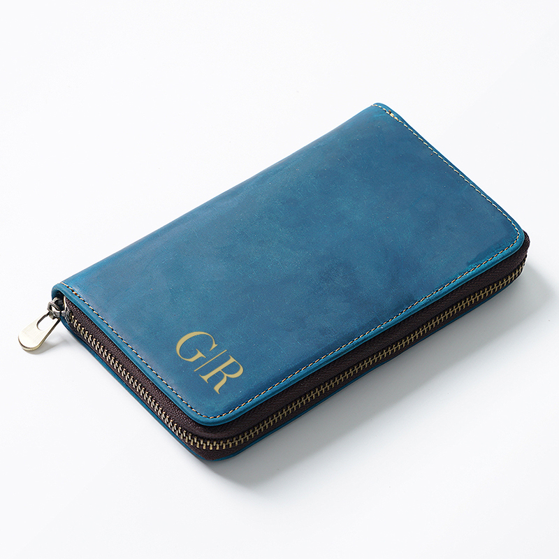 Personalized Monogrammed Genuine Leather Pen Holder Organizer with Zipper | JNSBag44