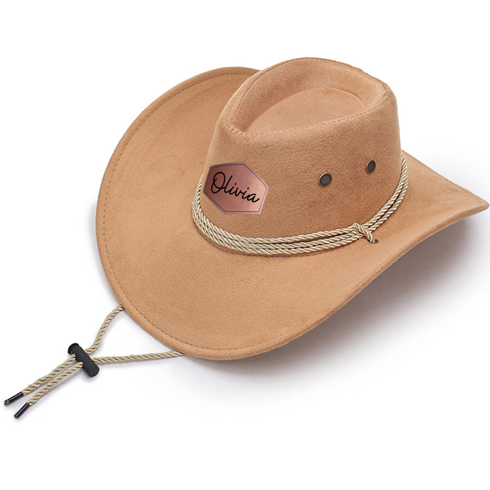 Personalized Leather Patch Cowboy Hat for Unique & Love | JNSHat06