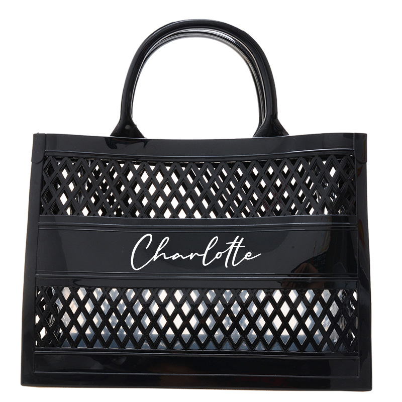 Personalized Name Color Jelly Beach Tote Bag | JNSBag52