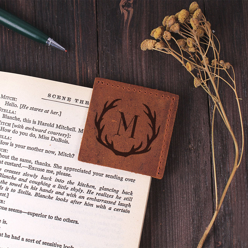 Personalized Leather Engraved Bookmark for Unique & Love  | JNSDec110