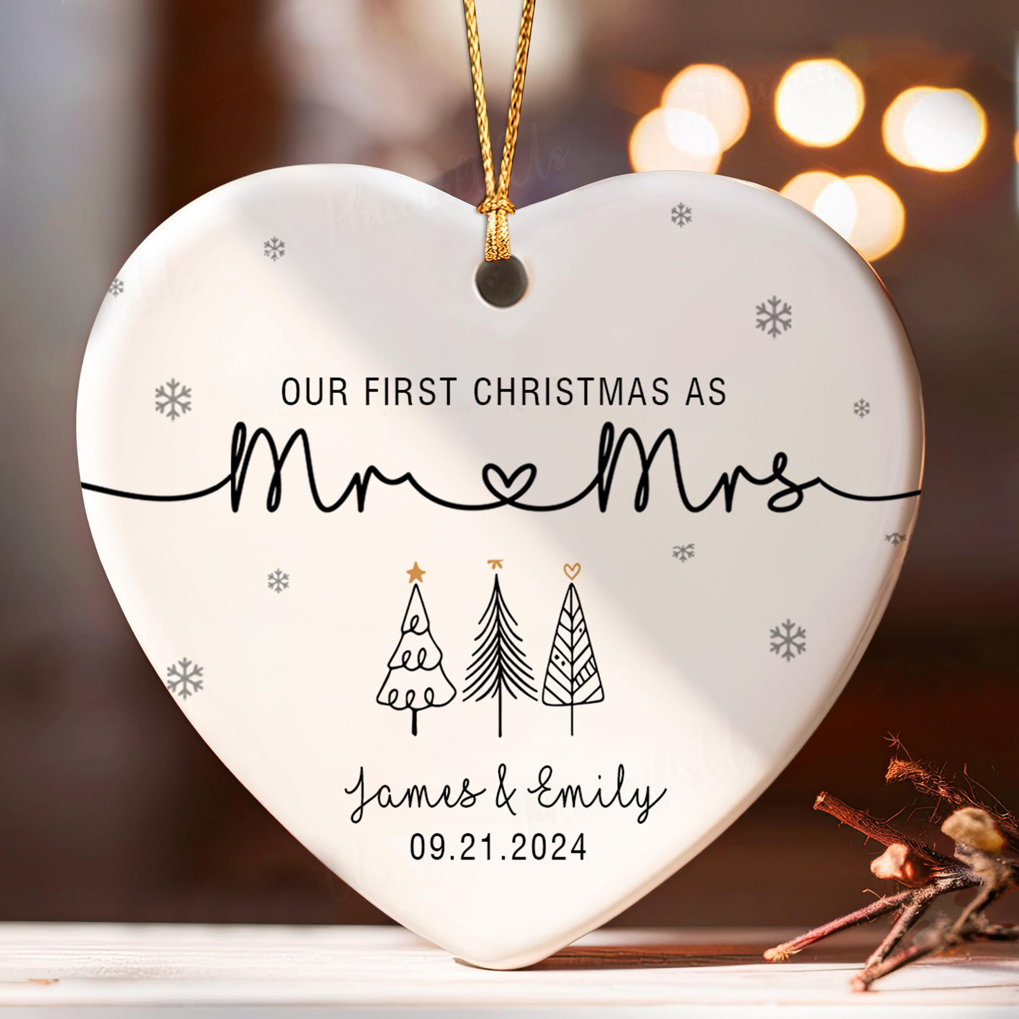 Personalized First Christmas As Mr & Mrs Ornament for Unique & Love | JNSDec112